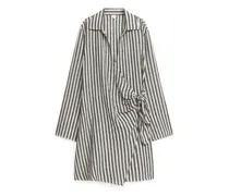 Wickelkleid Aus Leinen - Schwarz|Mehrfarbig|Weiß