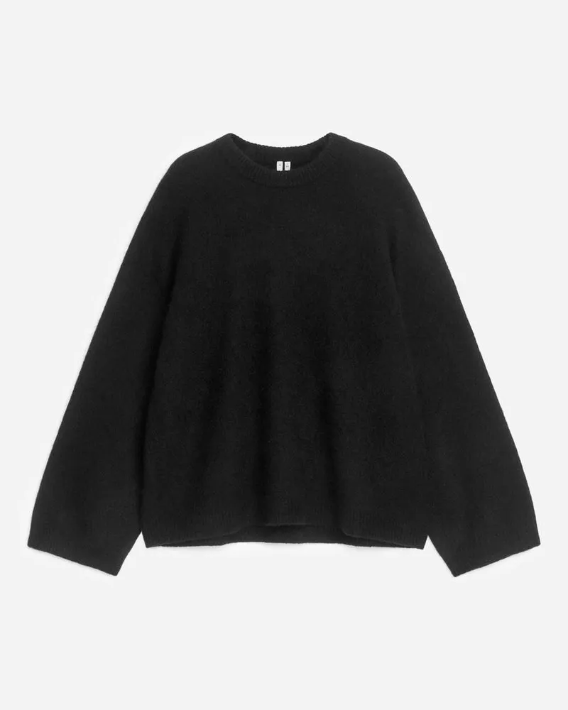 Arket Pullover Aus Alpakawolle Und Wolle -Schwarz Schwarz