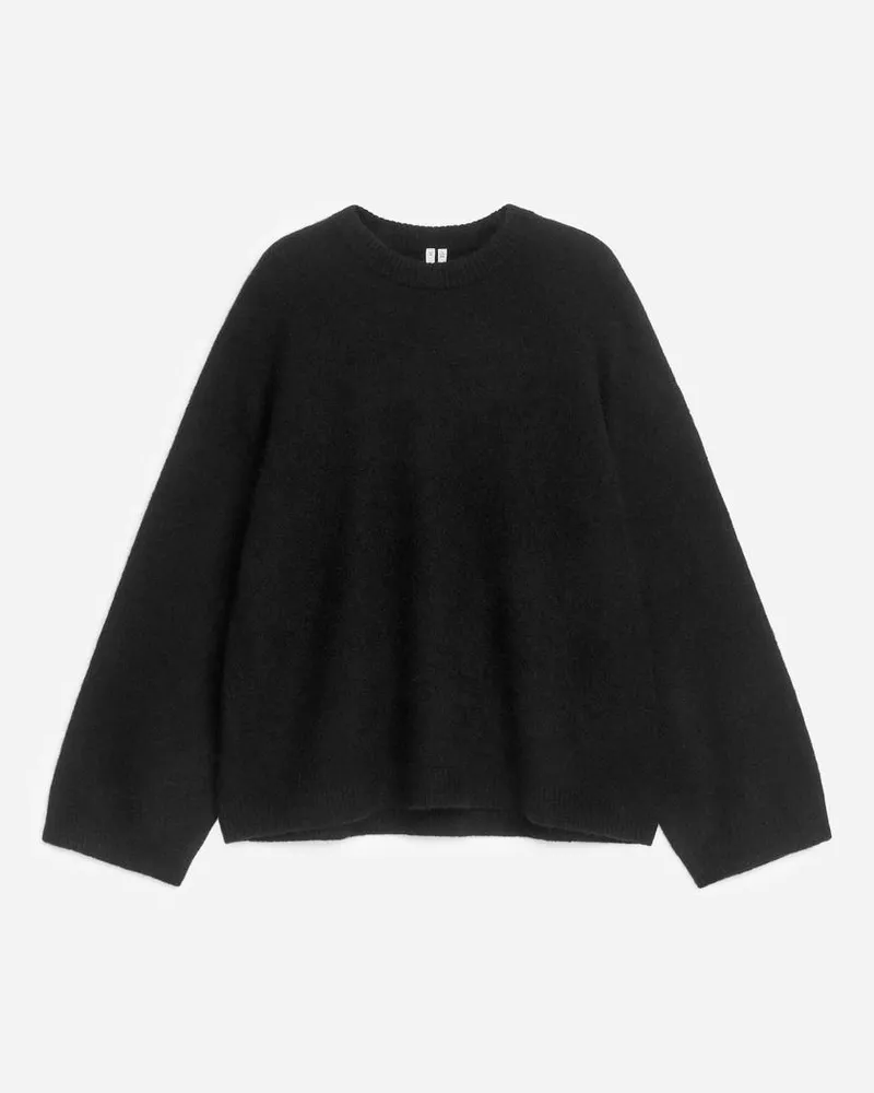 Arket Pullover Aus Alpakawolle Und Wolle - Schwarz Schwarz