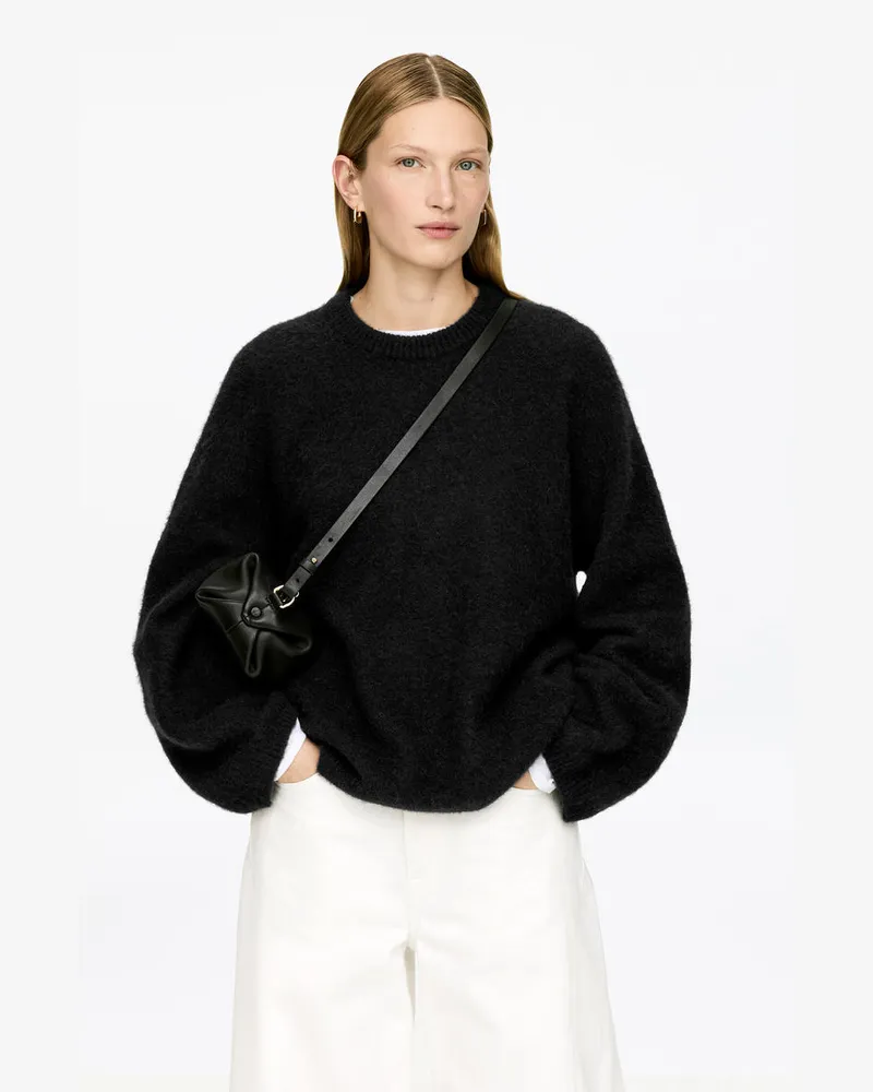 Arket Pullover Aus Alpakawolle Und Wolle -Schwarz Schwarz