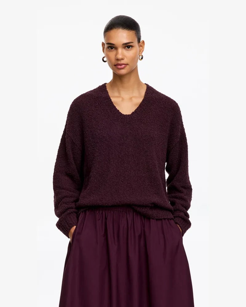 Arket Bouclé-Pullover Aus Baumwollmischung -Lila Lila