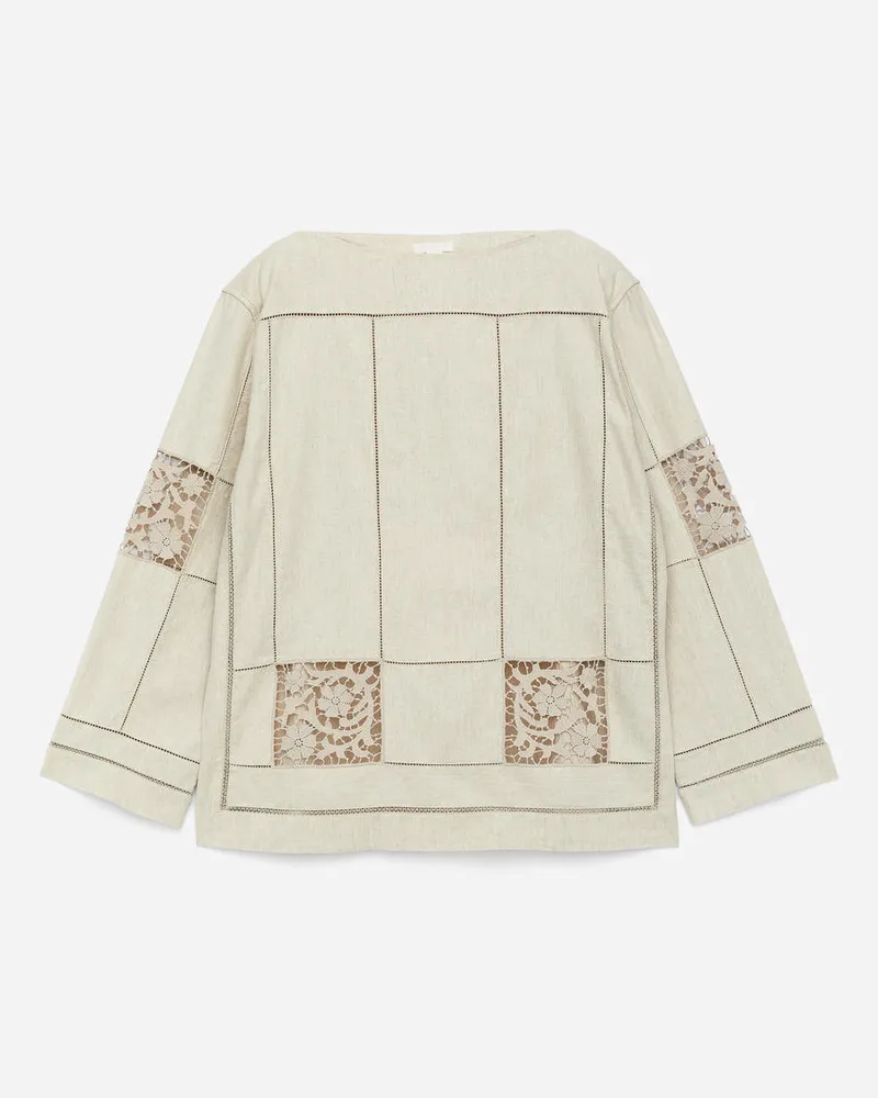 Arket Oberteil Mit Stickerei -Beige Beige