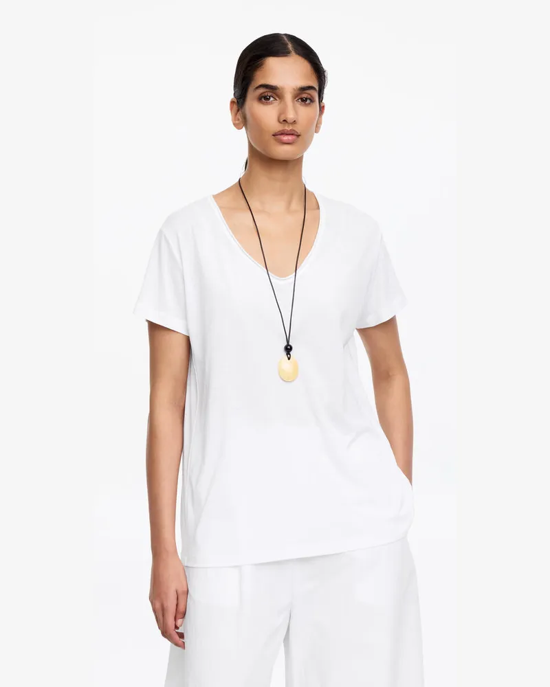 Arket T-Shirt Mit U-Ausschnitt -Weiß Weiß