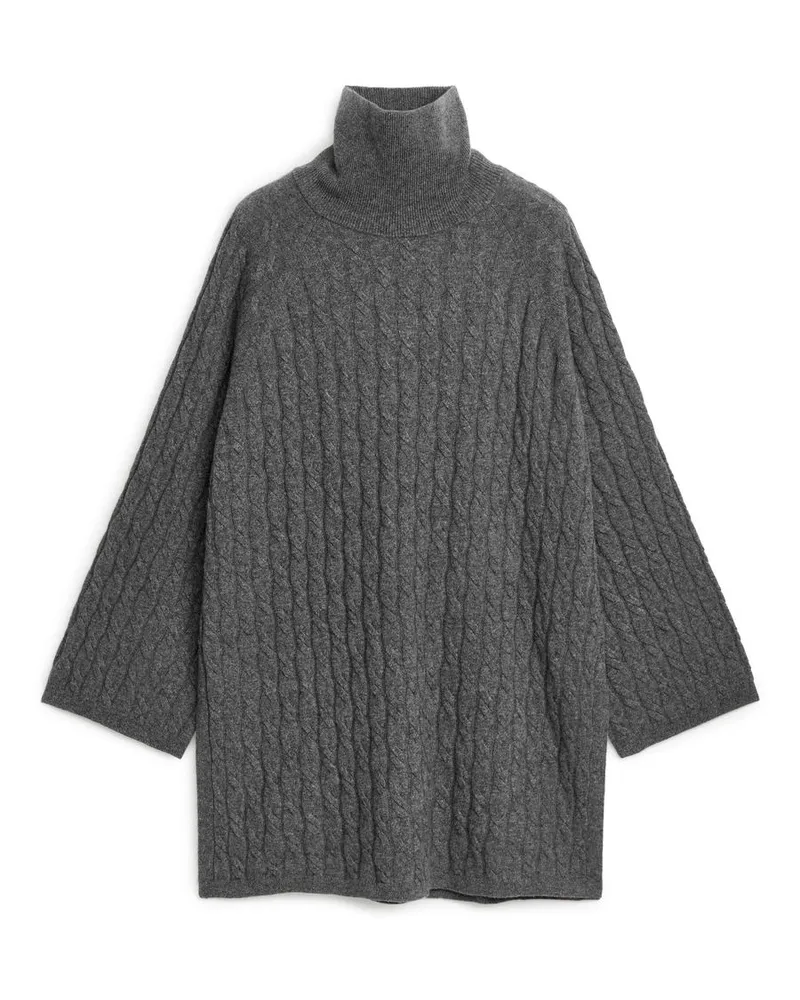 Arket Zopfstrickpullover Aus Kaschmir Und Wolle - Grau Grau