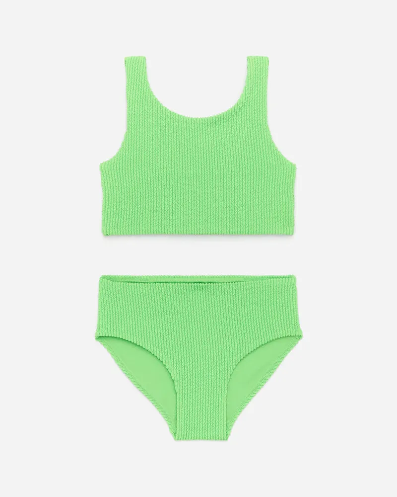 Arket Bikini Aus Seersucker -Grün Grün