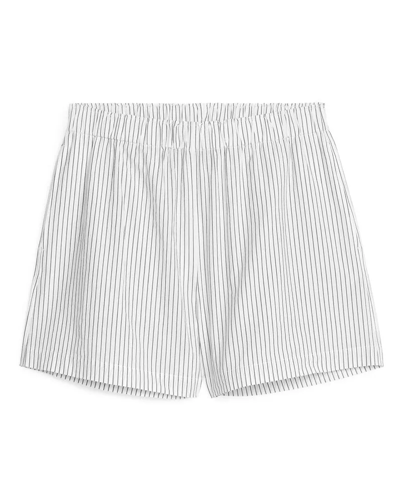 Arket Pull-On-Shorts Aus Baumwolle - Blau|Mehrfarbig|Weiß Weiß