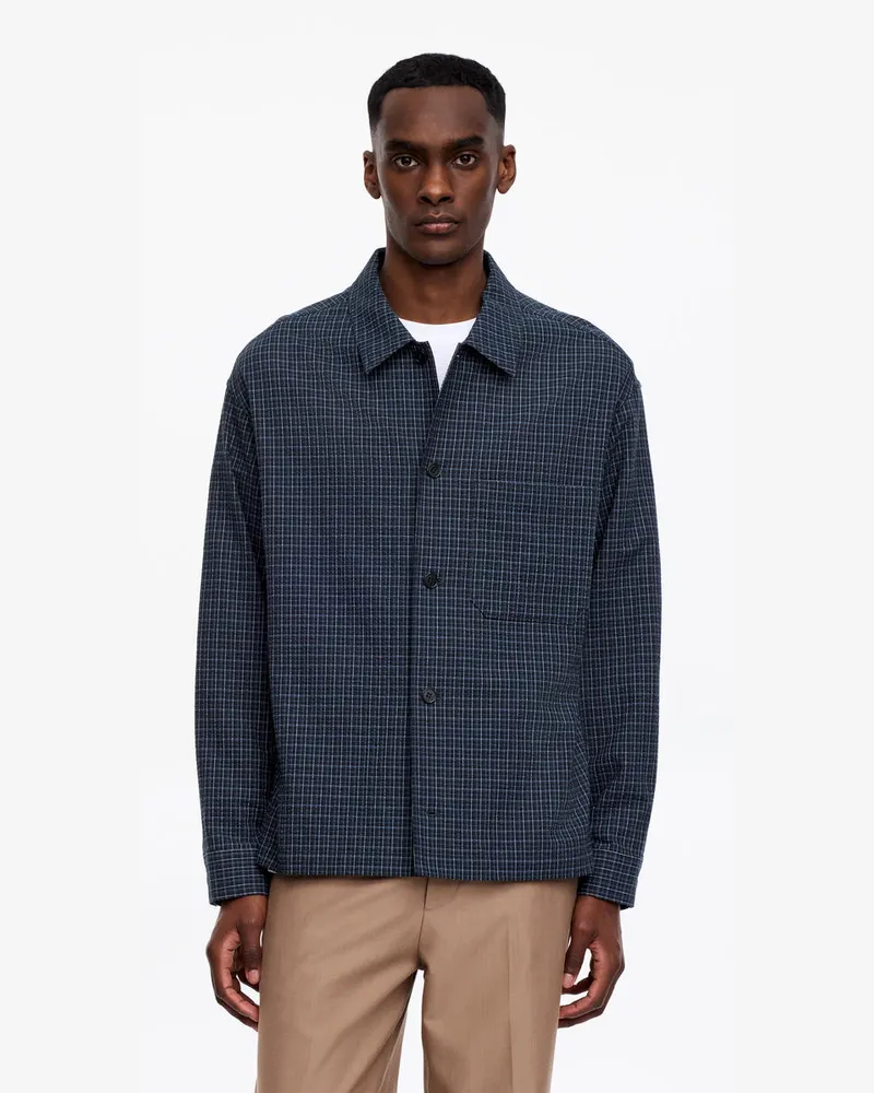 Arket Hemd Aus Seersucker -Blau Blau