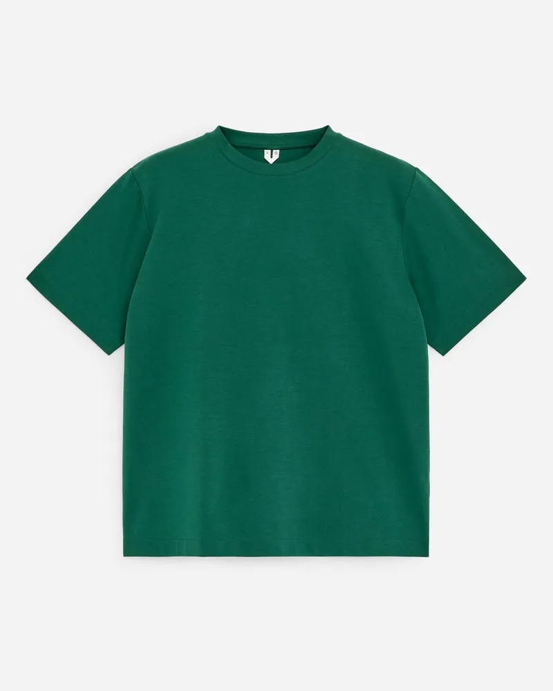 Arket Kastiges Interlock-T-Shirt -Grün Grün