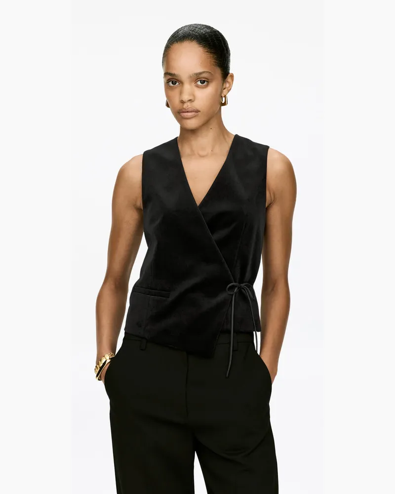 Arket Samtweste -Schwarz Schwarz