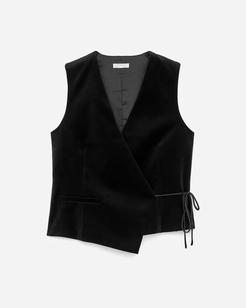 Arket Samtweste -Schwarz Schwarz