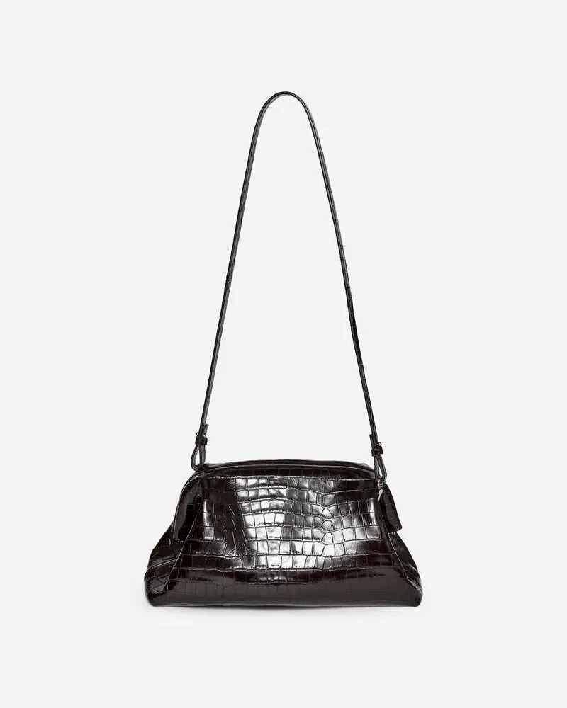 Arket Clutch Mit Krokodilprägung -Braun Braun