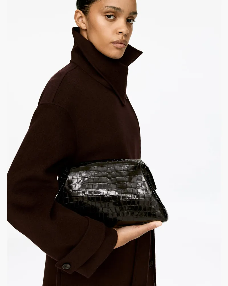 Arket Clutch Mit Krokodilprägung -Braun Braun