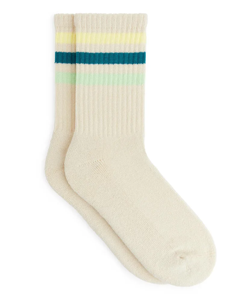 Arket Sportliche Baumwollsocken - Mehrfarbig|Türkis|Weiß|Gelb Weiß
