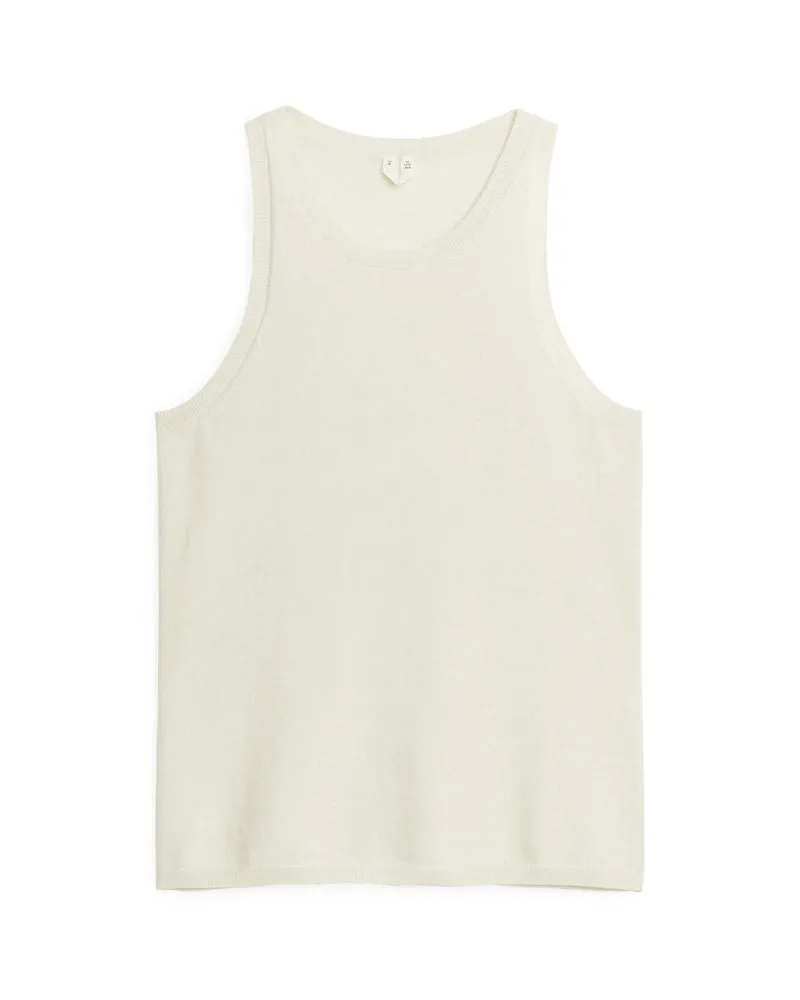 Arket Racerback-Tanktop Aus Kaschmir Und Wolle - Weiß Cremeweiß