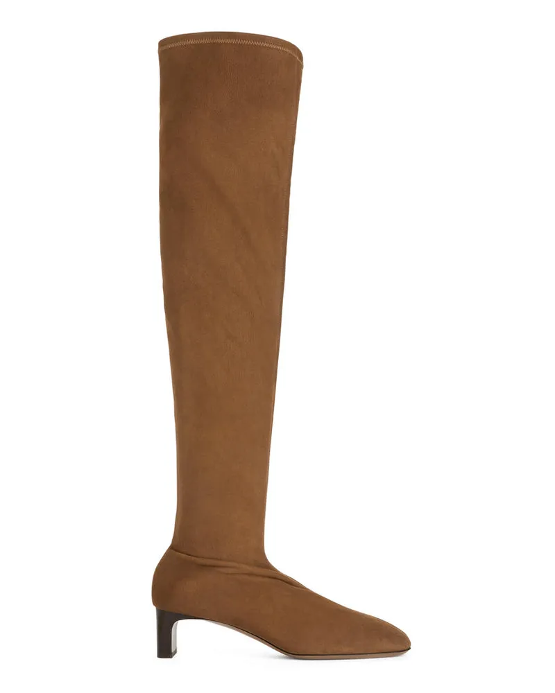 Arket Overknee-Stiefel Aus Wildleder - Braun Braun