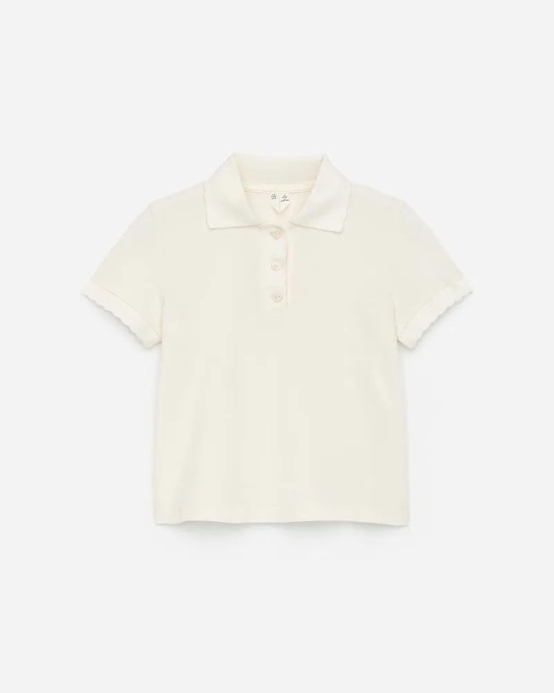 Arket Poloshirt Mit Bogenkante -Weiß Weiß