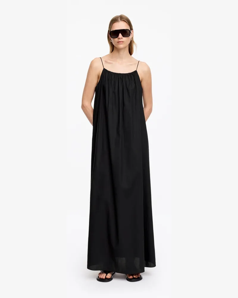 Arket Strandkleid Aus Lyocell Und Baumwolle -Schwarz Schwarz