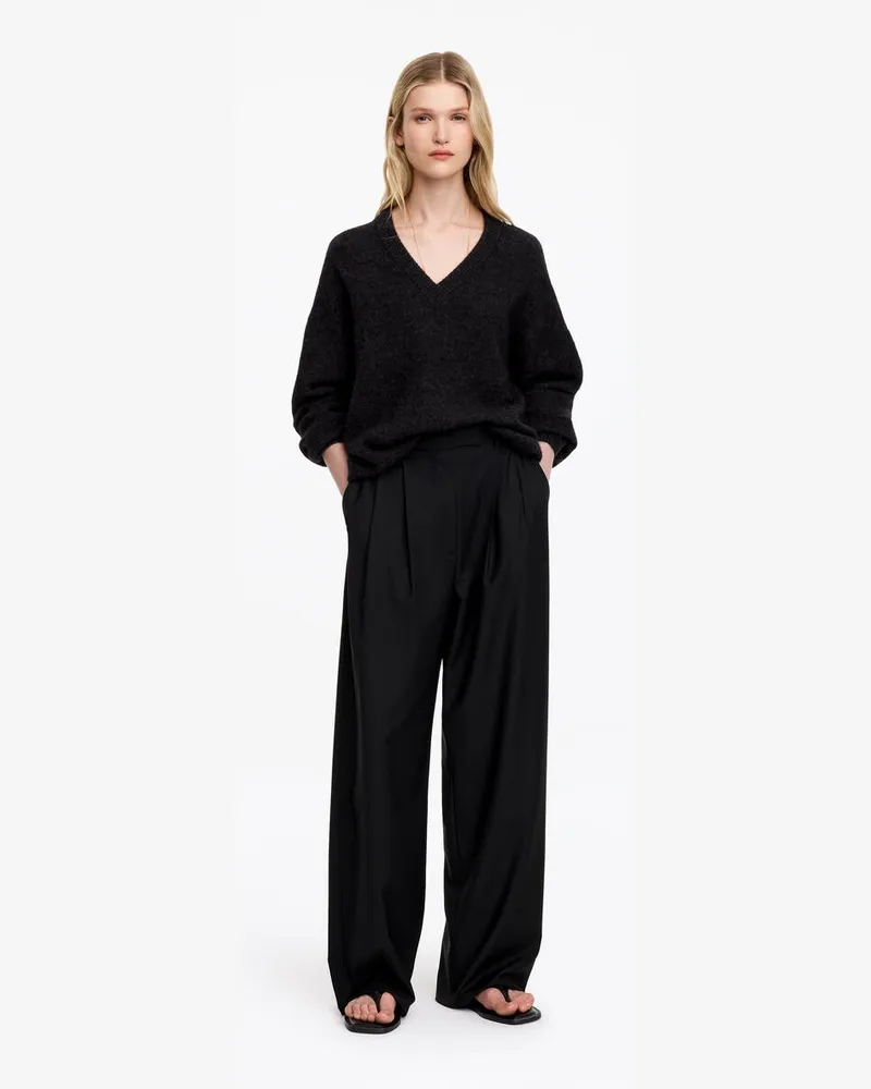 Arket Elegante Weite Hose -Schwarz Schwarz