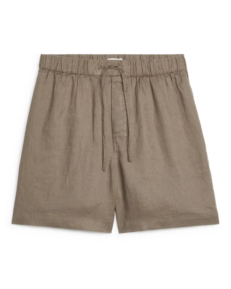 Arket Leinen-Shorts - Beige Taupe