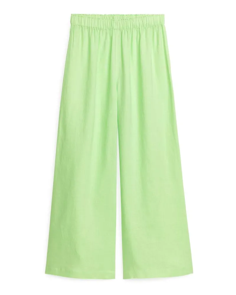 Arket Weite Leinenhose - Grün Mintgrün