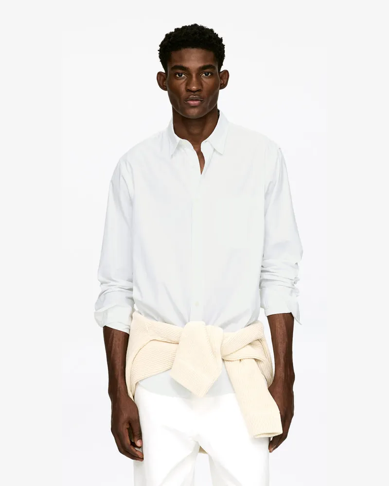 Arket Legeres Popeline-Hemd -Weiß Weiß