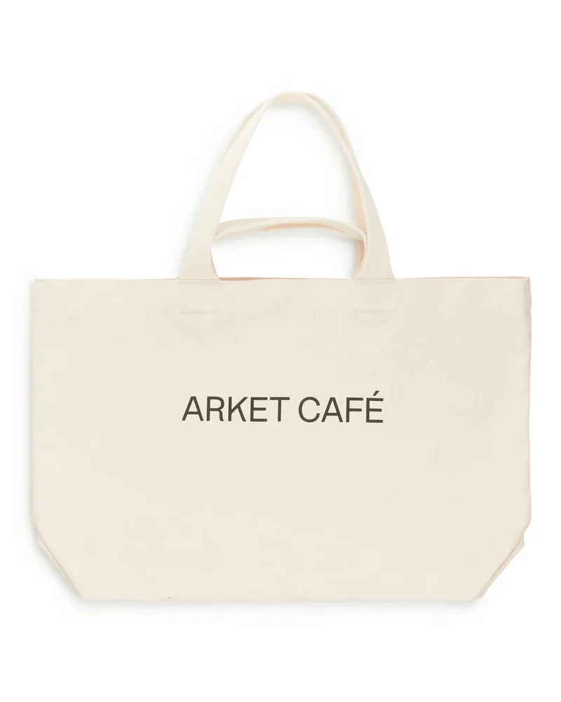 Arket Café Canvas-Tragetasche Cremeweiß