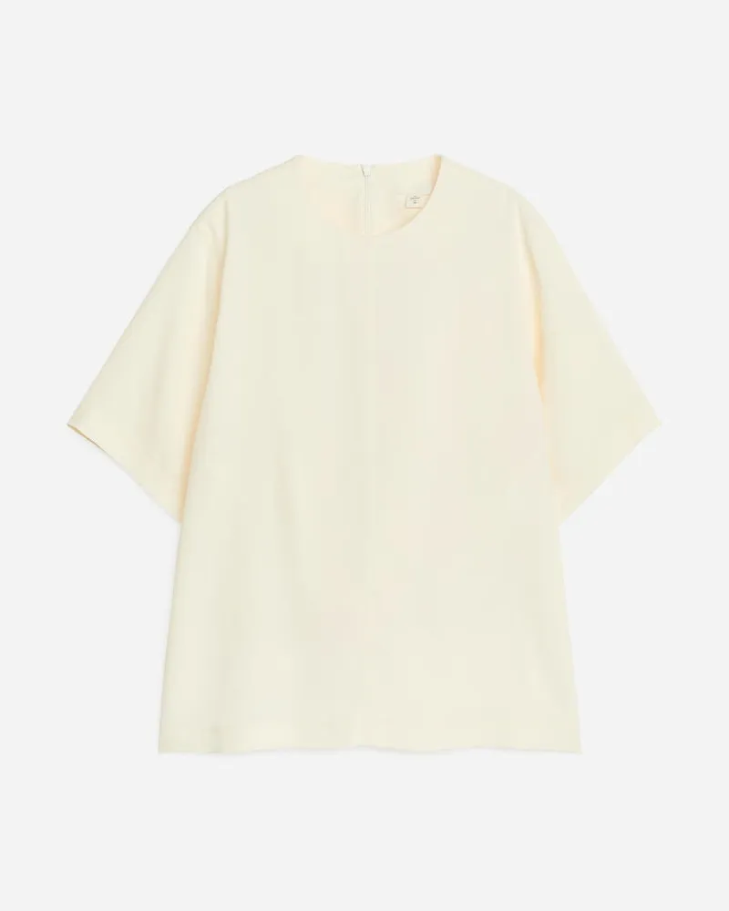 Arket T-Shirt Mit Rückenreißverschluss -Weiß Weiß