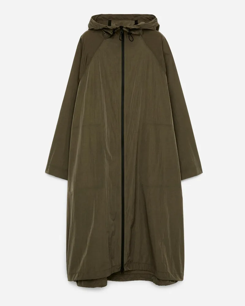 Arket Nylonparka Mit Kapuze - Grün Khaki