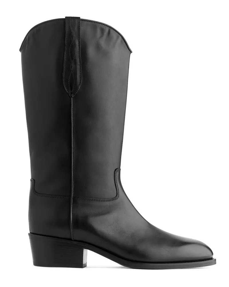 Arket Lederstiefel - Schwarz Schwarz