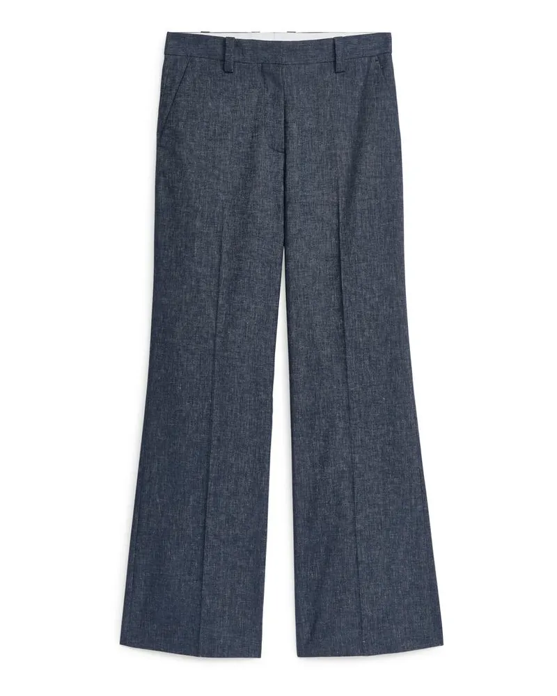 Arket Ausgestellte Leinenhose - Blau Blau