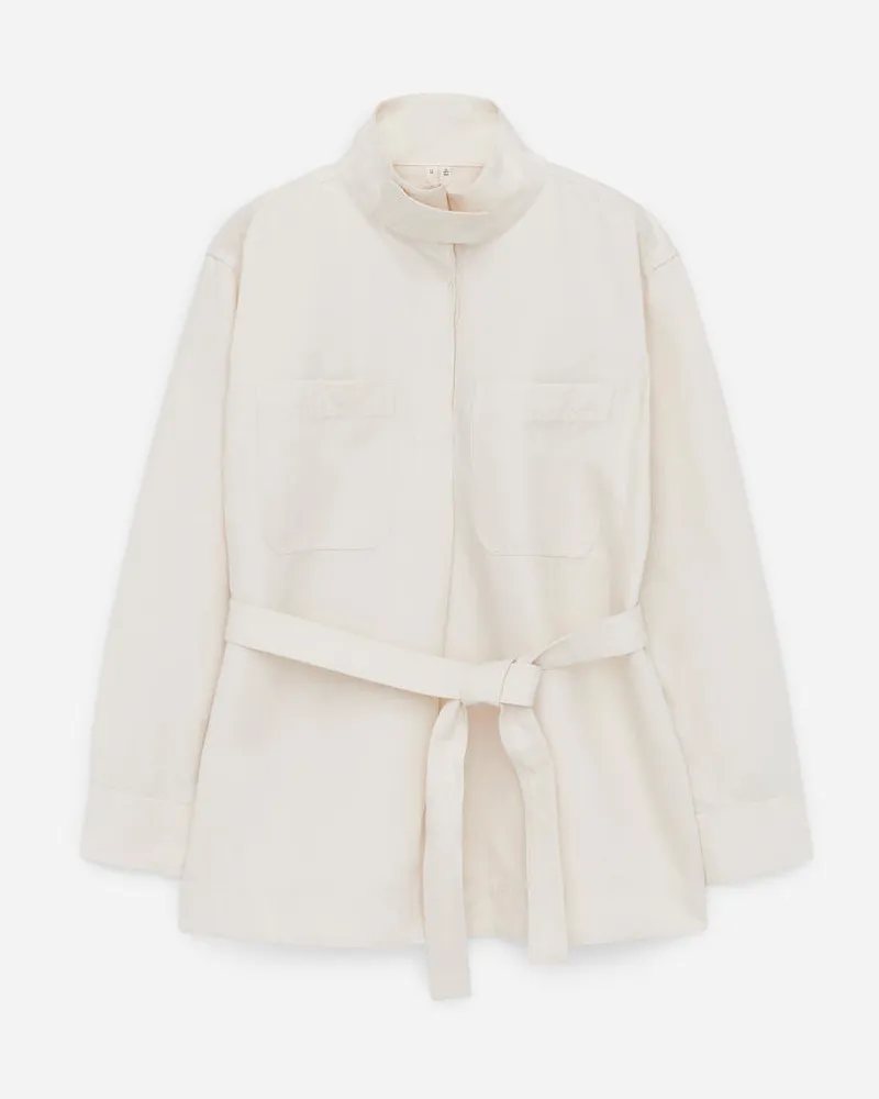 Arket Popover-Hemd Aus Leinenmischung - Beige Blassweiß