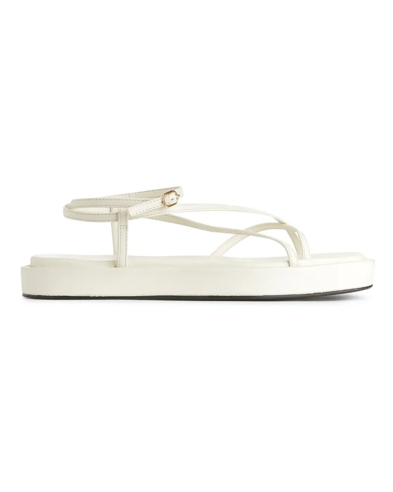 Arket Sandalen Mit Lederriemchen - Weiß Weiß