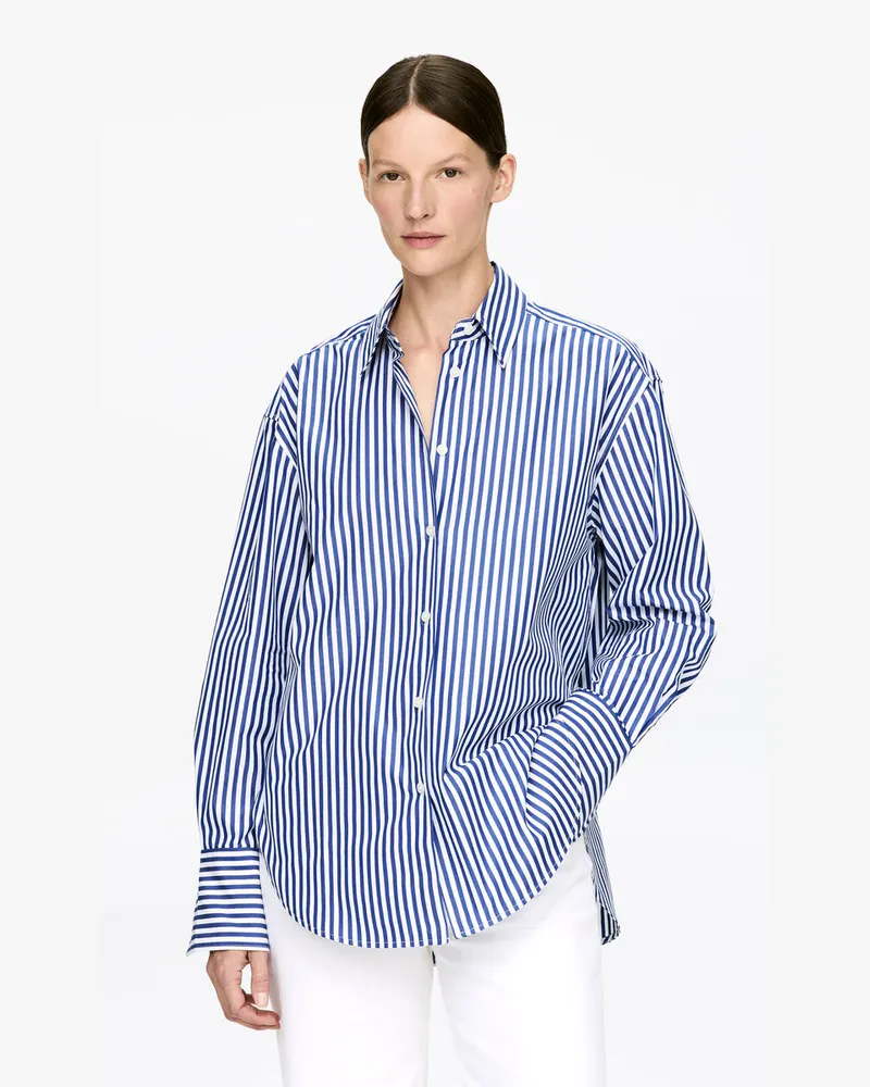 Arket Popeline-Hemd Mit Lockerer Passform -Blau Blau