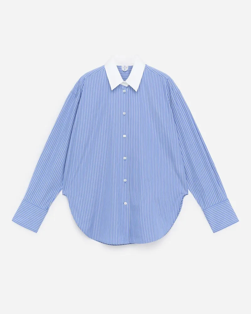 Arket Popeline-Hemd Mit Lockerer Passform -Blau Blau