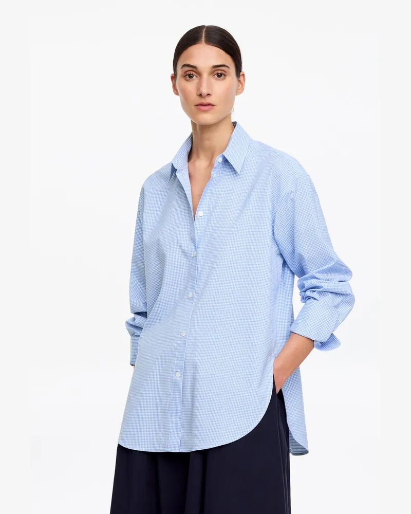 Arket Popeline-Hemd Mit Lockerer Passform -Blau Blau