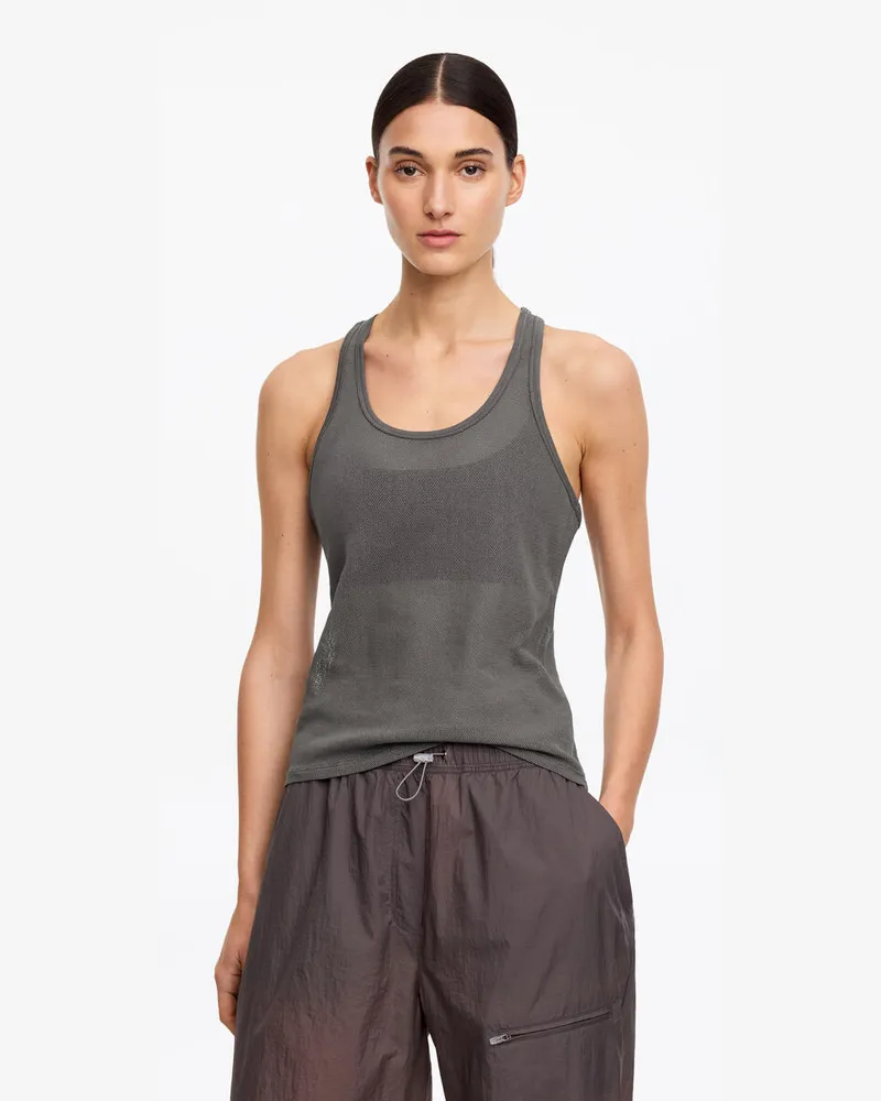 Arket Tanktop Aus Mesh -Grau Grau