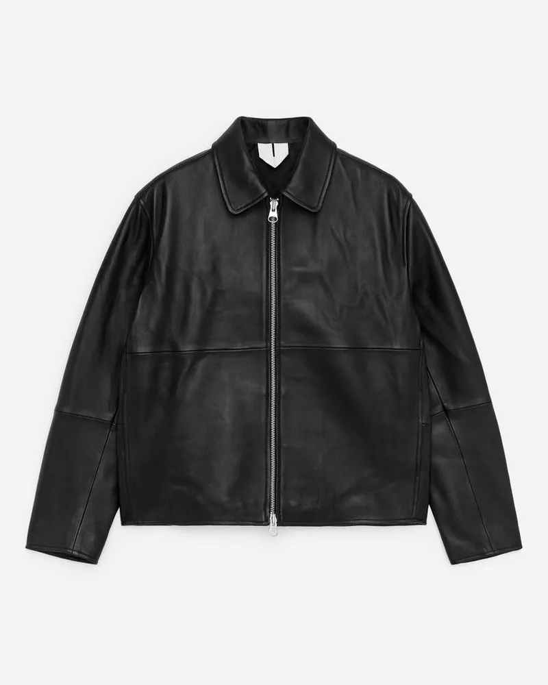 Arket Lederjacke -Schwarz Schwarz