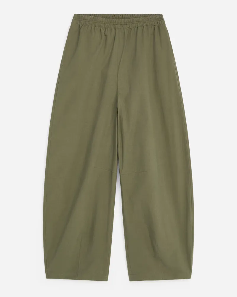 Arket Baumwollhose Mit Barrel Leg -Grün Grün