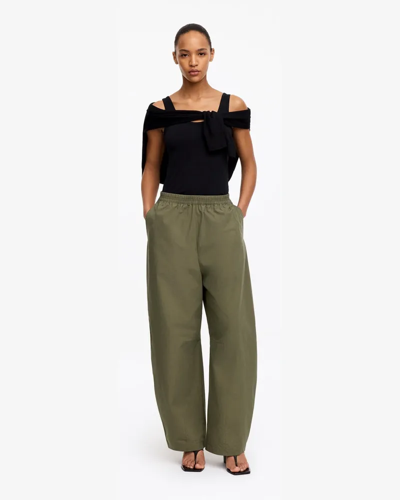 Arket Baumwollhose Mit Barrel Leg -Grün Grün