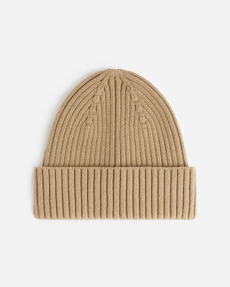Arket Rippstrickmütze - Beige Beige