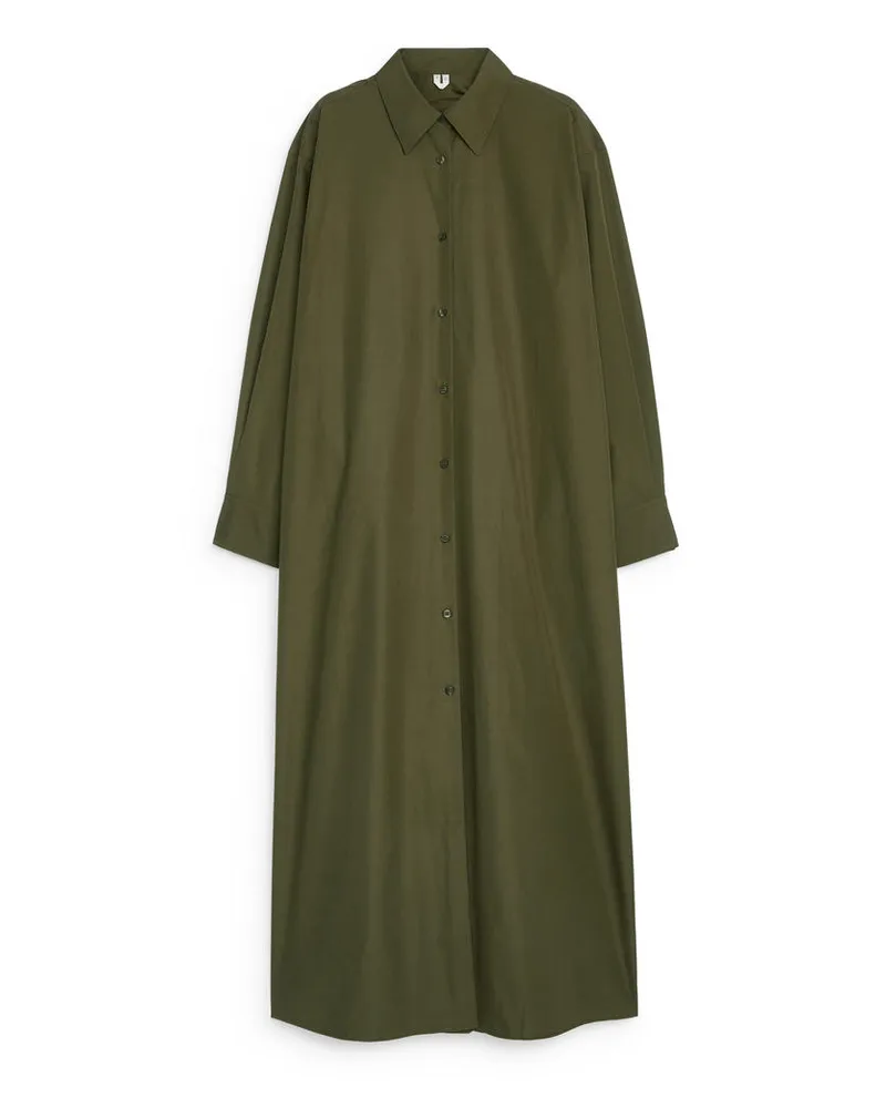 Arket Oversize-Hemdkleid - Grün Khaki