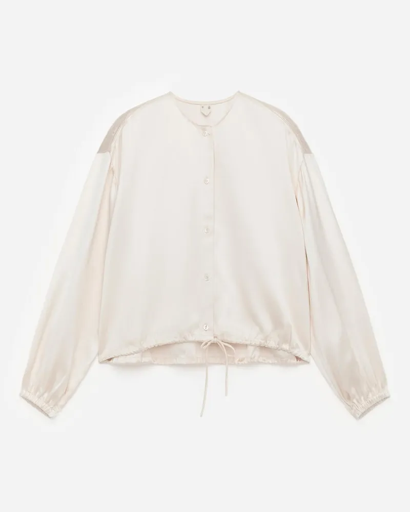 Arket Satinbluse Mit Voluminösen Ärmeln -Weiß Weiß