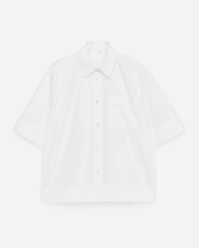 Arket Kurzärmlige Hemdbluse - Weiß Weiß
