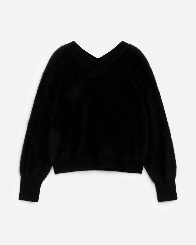 Arket Pullover Aus Reinem Gebürstetem Kaschmir -Schwarz Schwarz