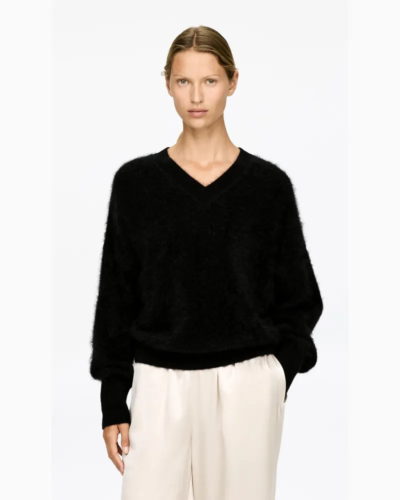 Arket Pullover Aus Reinem Kaschmir Mit V-Ausschnitt -Schwarz Schwarz