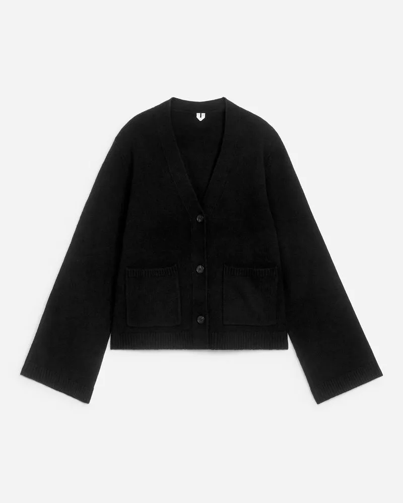 Arket Strickjacke Aus Wolle - Schwarz Schwarz