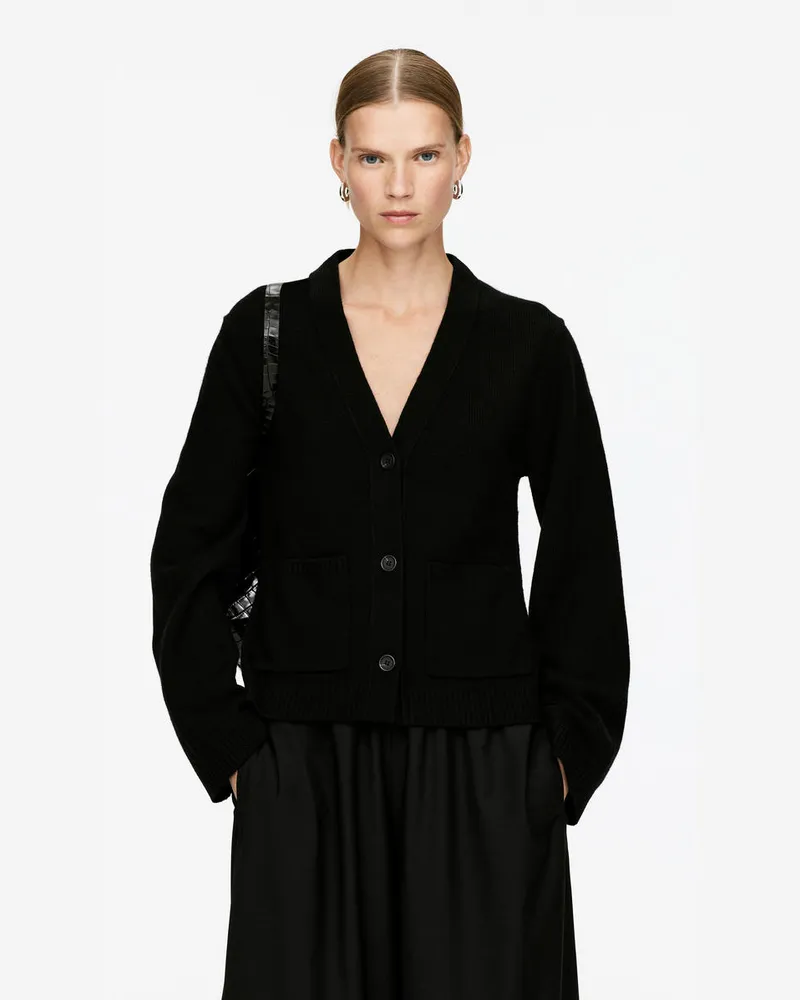 Arket Strickjacke Aus Wolle -Schwarz Schwarz