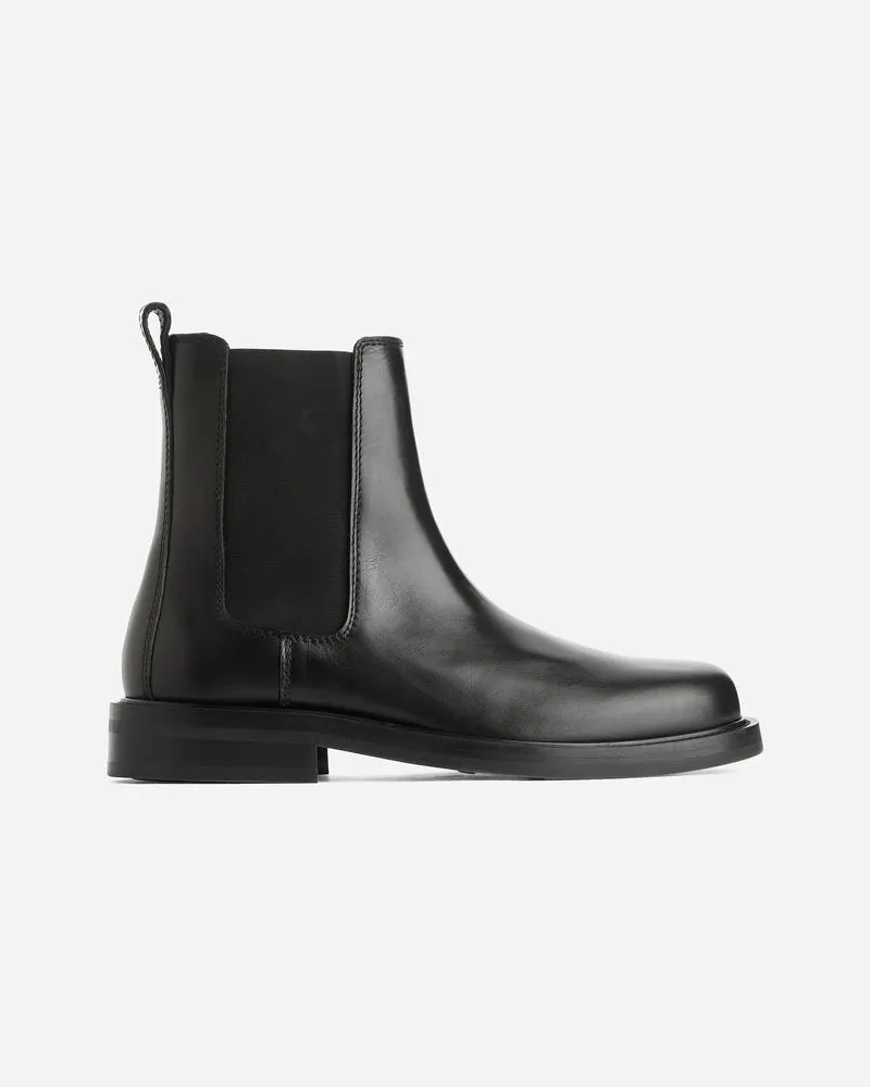 Arket Chelsea-Boots Aus Leder -Schwarz Schwarz