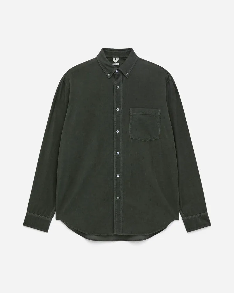Arket Lockeres Hemd Aus Cord -Grün Grün