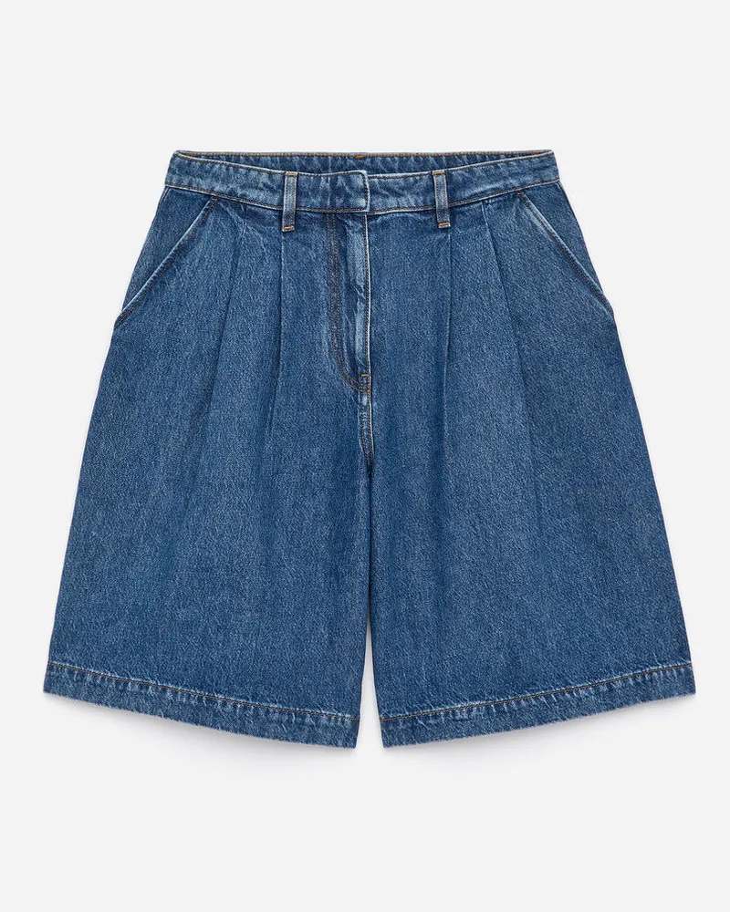 Arket Jeansshorts Mit Bundfalten -Blau Blau